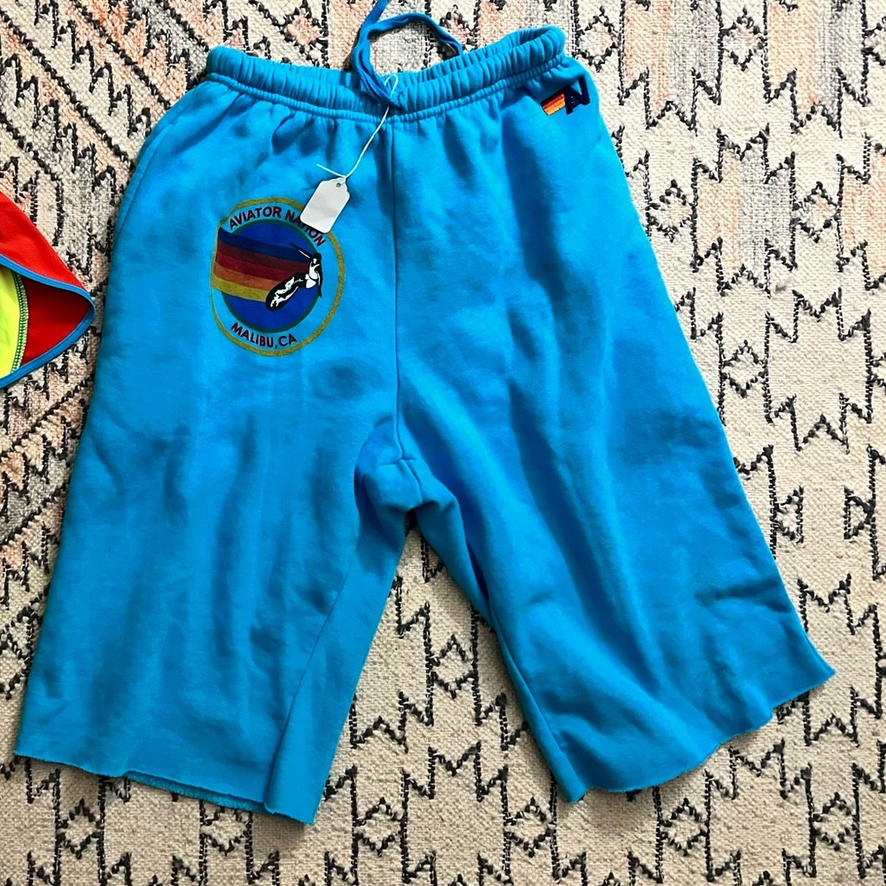 NWT Men’s S cut off Aviator Nation sweat shorts